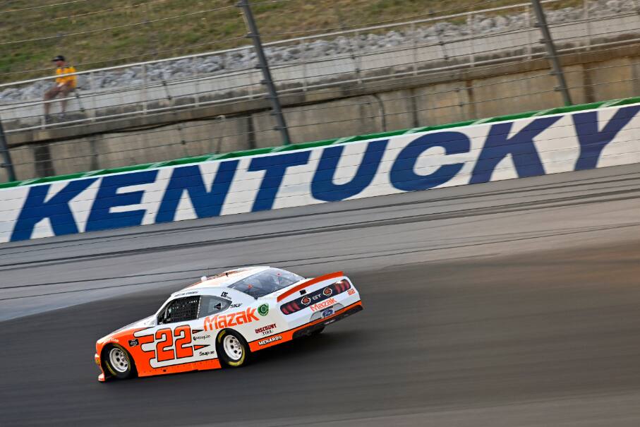 Team Penske's Austin Cindric put his Mustang on the pole for the race. Team Penske's Austin Cindric put his Mustang on the pole for the race.